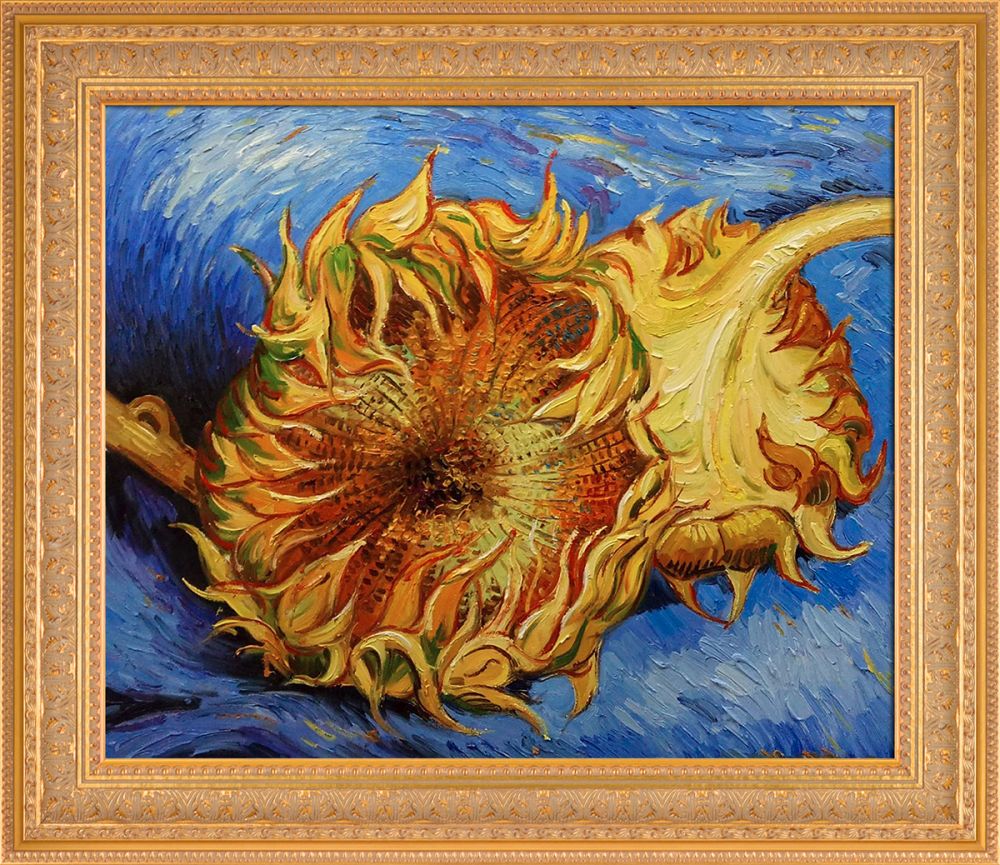 Two Cut Sunflowers Pre-Framed - Sovereign Frame 20" X 24"