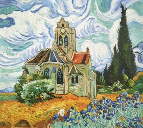 The Wheat Field Church with Irises