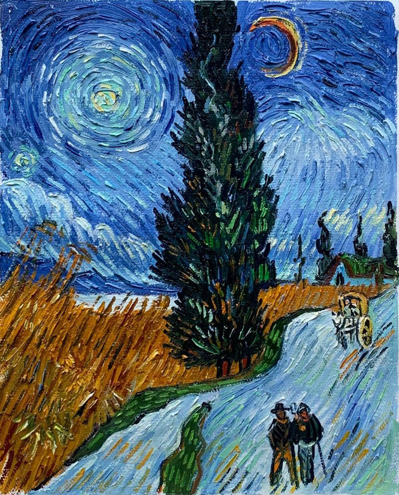 Road With Cypress and Star