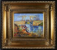 Langlois Bridge at Arles with Women Washing Pre-framed