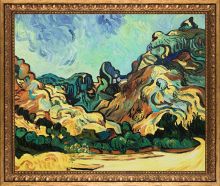 Mountains at St. Remy with Dark Cottage Pre-Framed