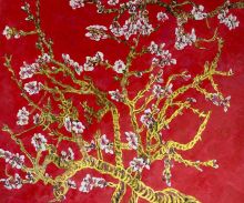 Branches of an Almond Tree in Blossom, Ruby Red (Luxury Line)