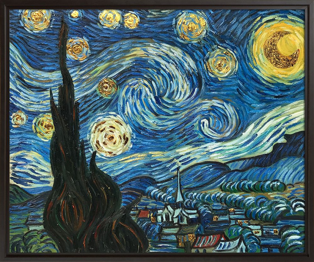 Starry Night (Luxury Line) Pre-Framed - Black Floater Frame 20" X 24"