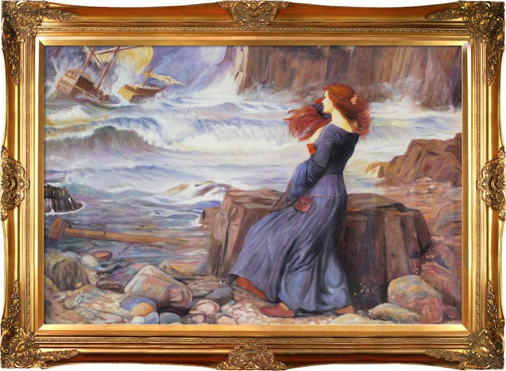 Miranda - The Tempest Pre-Framed - Victorian Gold Frame 24"X36"