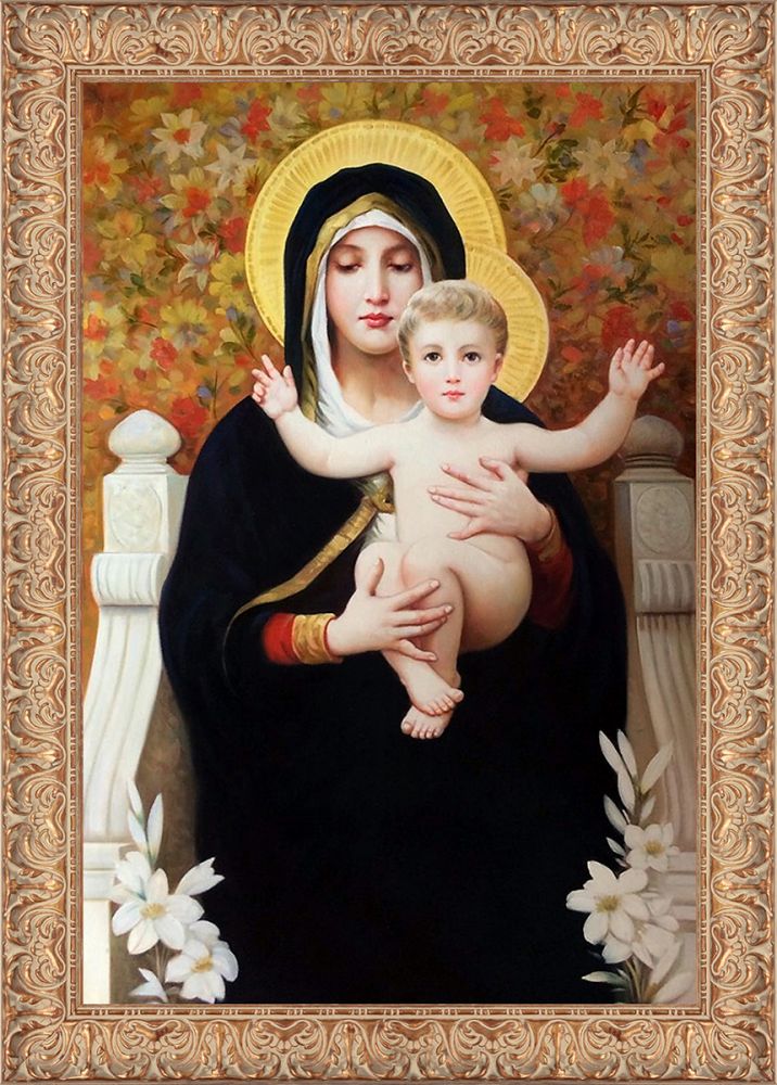 The Madonna of The Lilies, 1899 Pre-Framed - Espana Gold Frame 24" X 36"