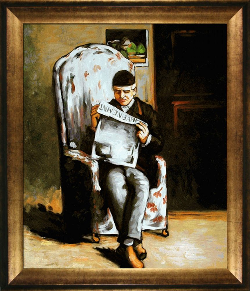 Artist's Father Reading - Athenian Gold Frame 20"X24"