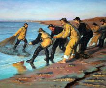 Fishermen Hauling Nets