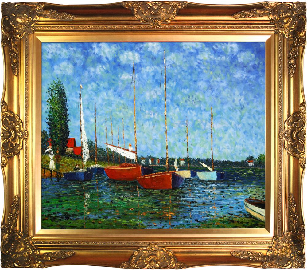Red Boats at Argenteuil Pre-Framed - Victorian Gold Frame 20"X24"