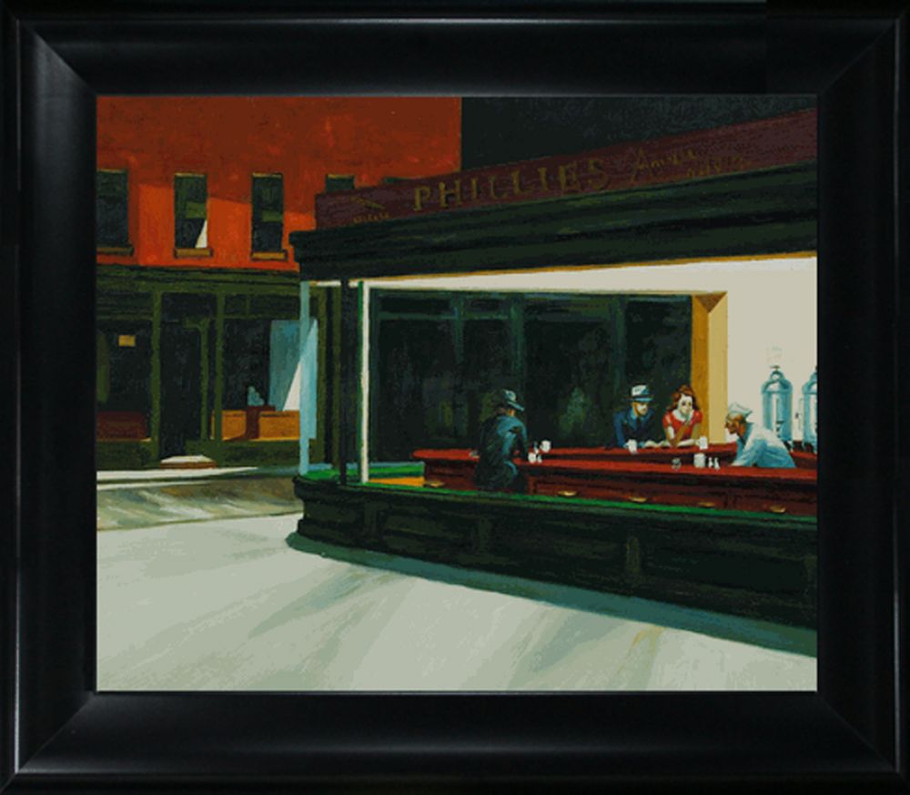 Night Hawks, 1942 Pre-Framed - Black Matte King Frame 20"X24"