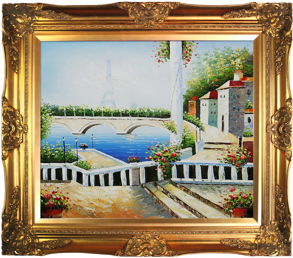 Resort Near The Eiffel Pre-Framed - Victorian Gold Frame 20"X24"
