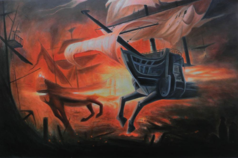 Spanish Galions on Fire