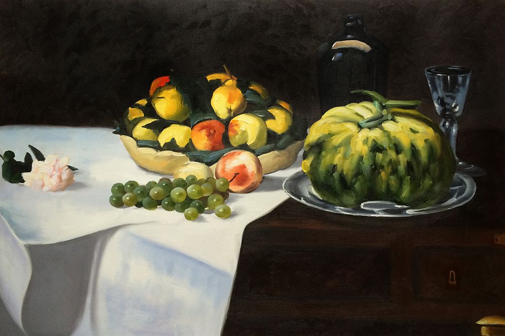 Still Life with Melon and Peaches