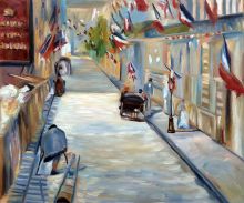 The Rue Mosnier with Flags