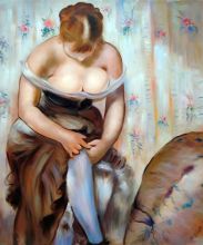 Woman Fastening Her Garter