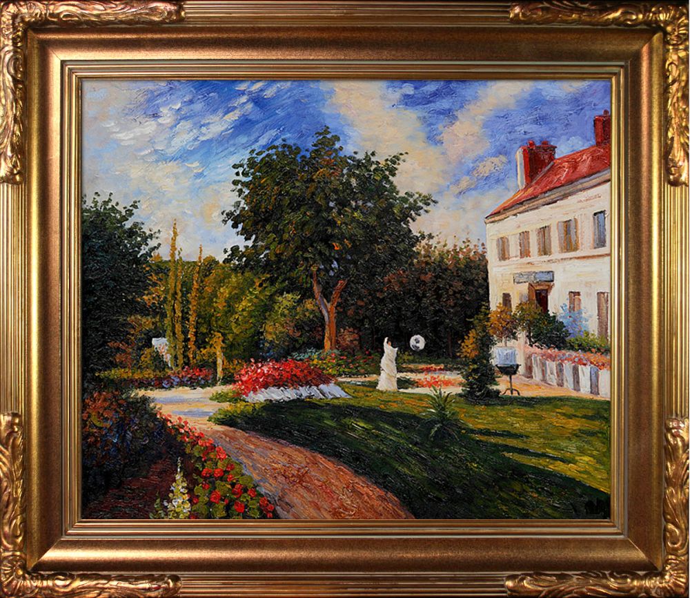 The Garden of Les Mathurins at Pontoise Pre-Framed - Florentine Gold Frame 20"X24"