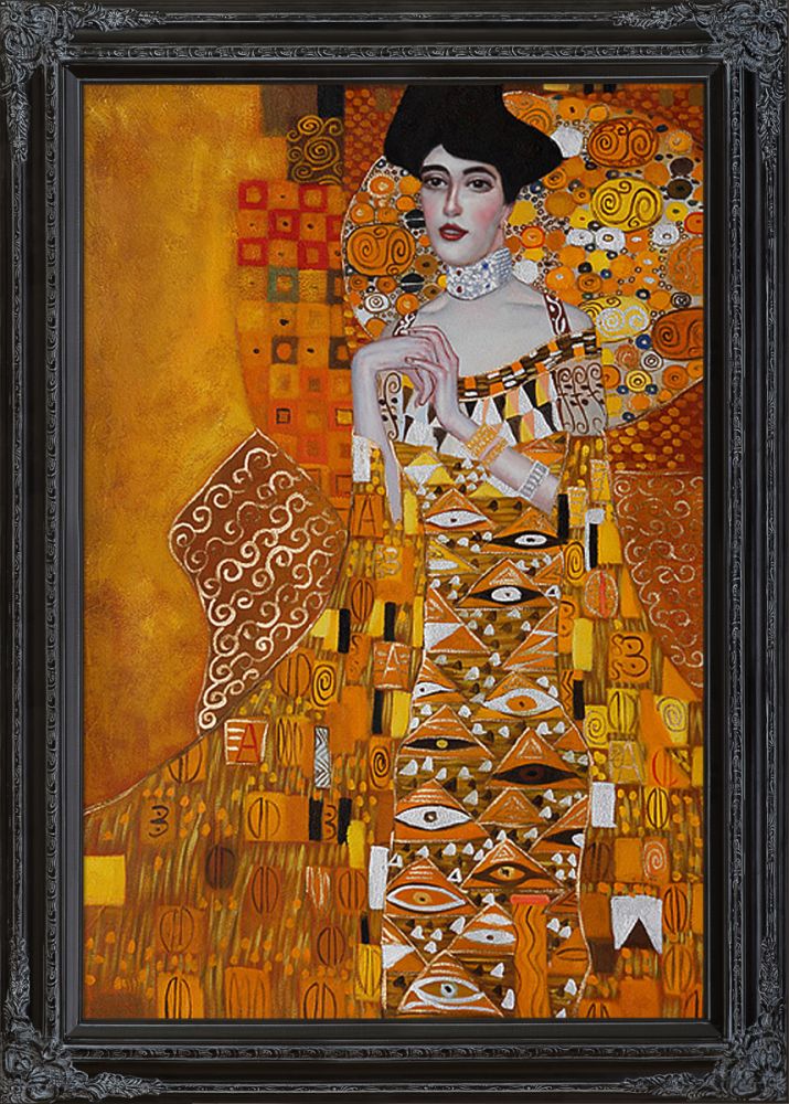 Portrait of Adele Bloch-Bauer 1, 1907 Pre-Framed - Spaniard Black King Frame 24"X36"
