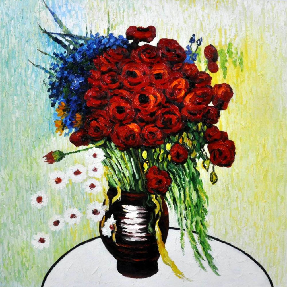 Vase with Daisies and Poppies
