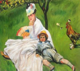 Camille Monet and Her Son Jean in the Garden at Argenteuil