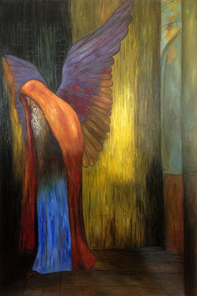 Winged Old Man with a Long White Beard, 1900