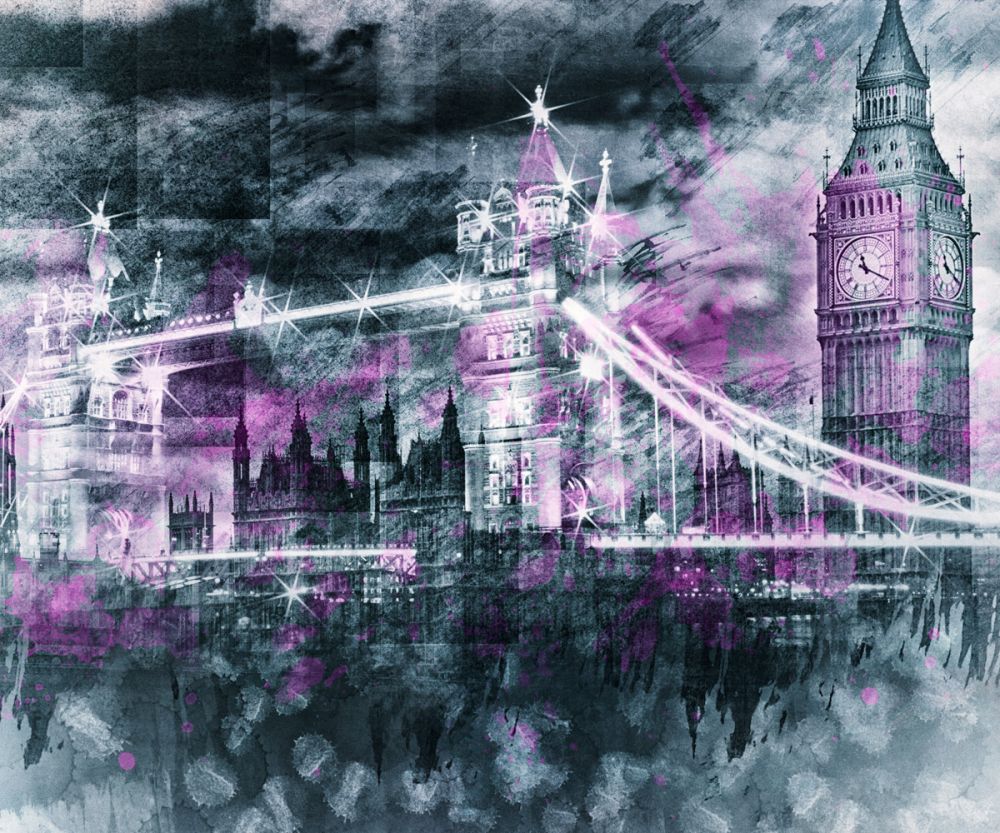 Modern Art, London Tower Bridge and Big Ben