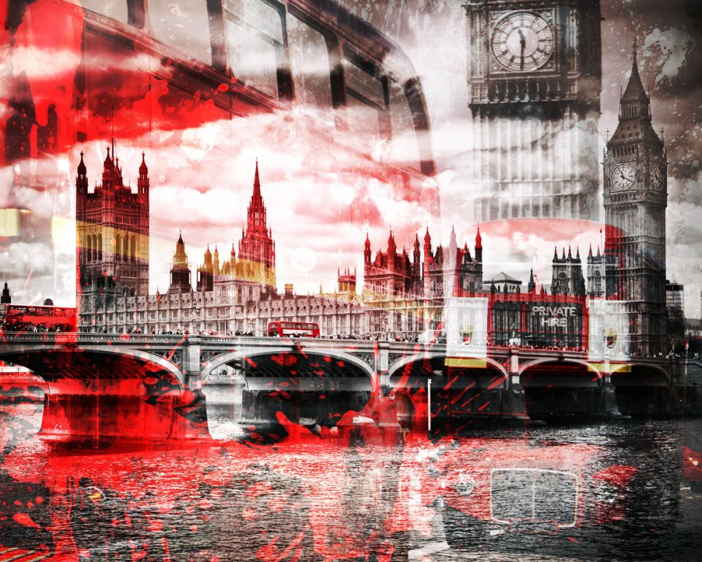 City Art, London Red Bus Composing