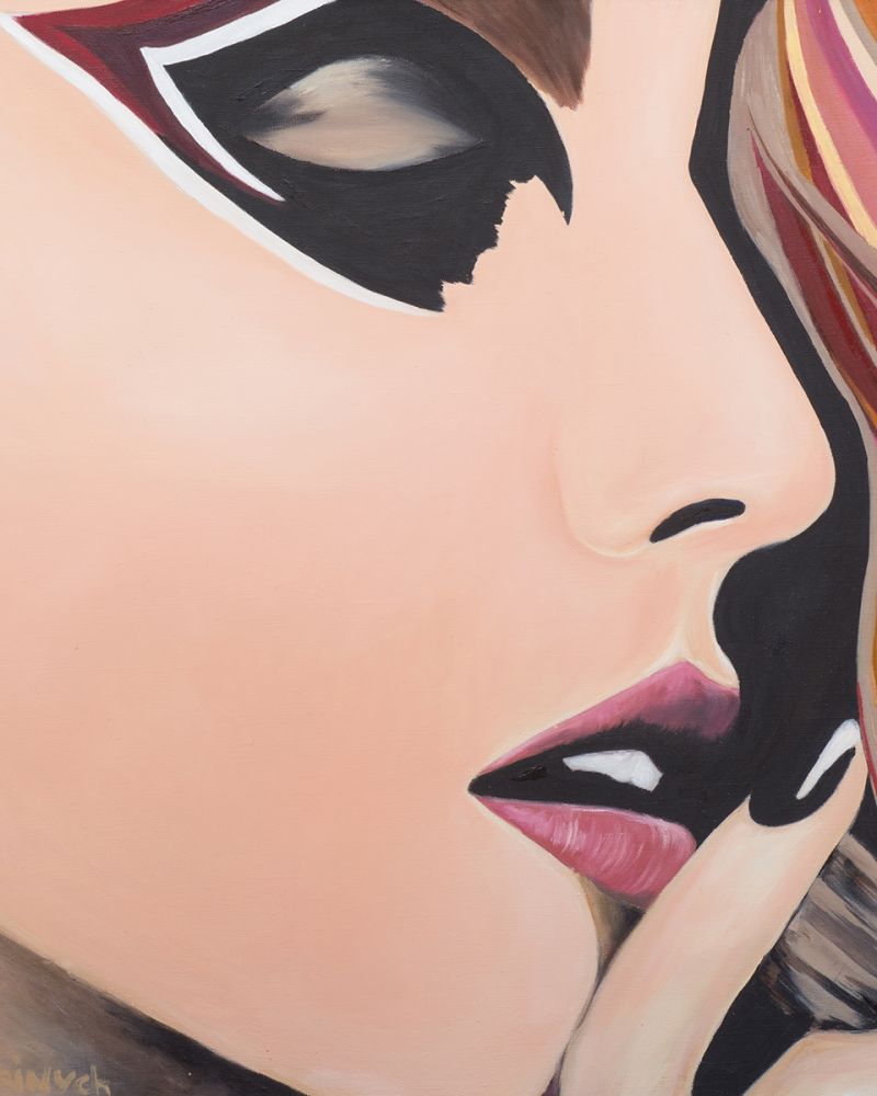 Beautiful Lady Painting Lips