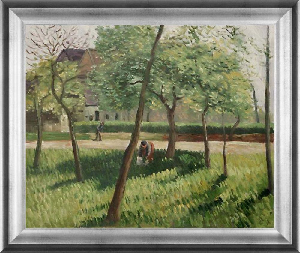 An Enclosure in Eragny Pre-framed - Athenian Silver Frame 20"X24"