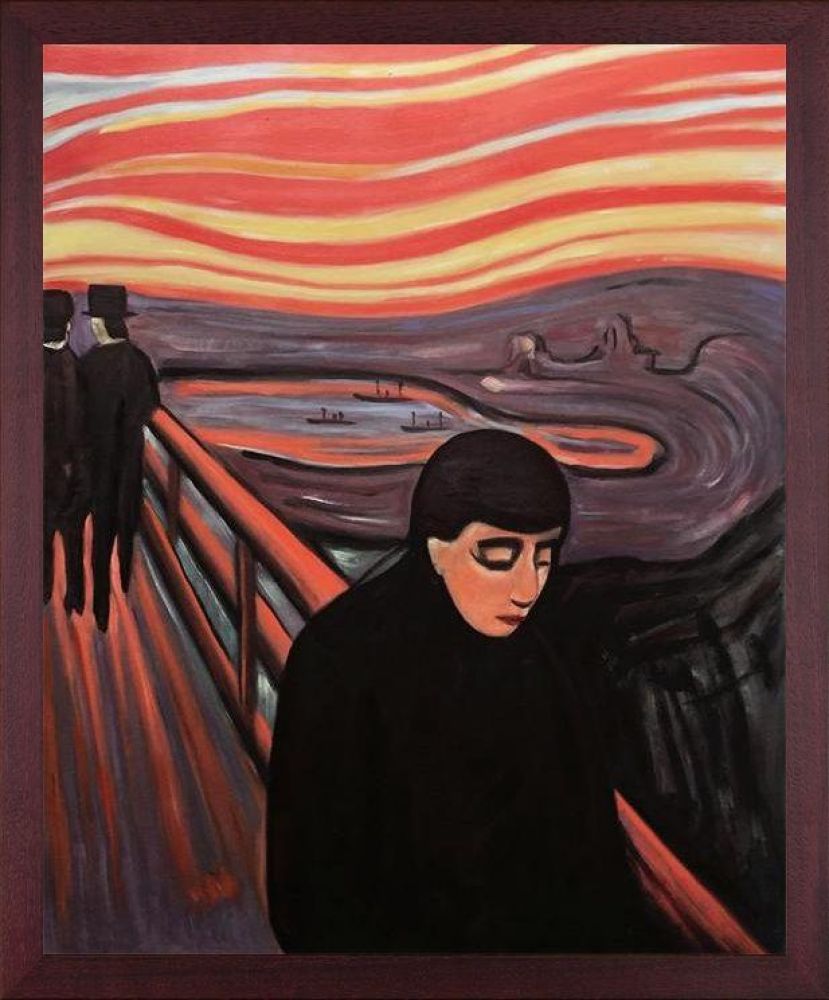 Despair, 1894 Pre-framed - Open Grain Mahogany 20" X 24"