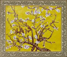 Branches of an Almond Tree in Blossom, Citrine Yellow Pre-Framed