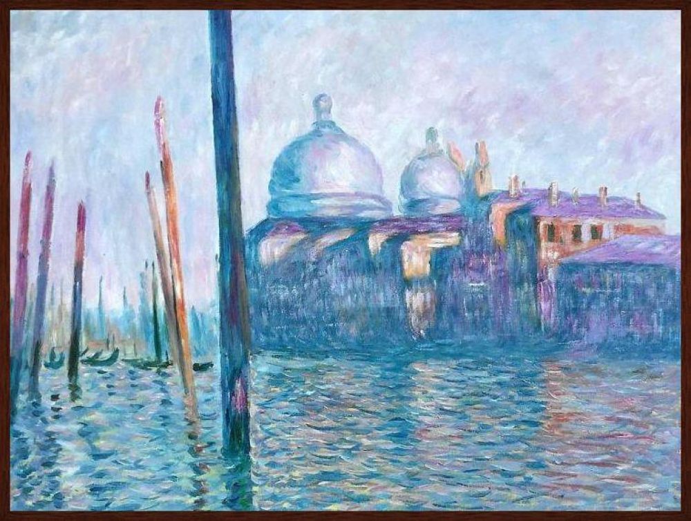 The Grand Canal, Venice Pre-framed - Studio Walnut Wood Frame 30