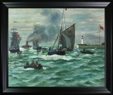 Entrance to the Port of Honfleur Pre-framed