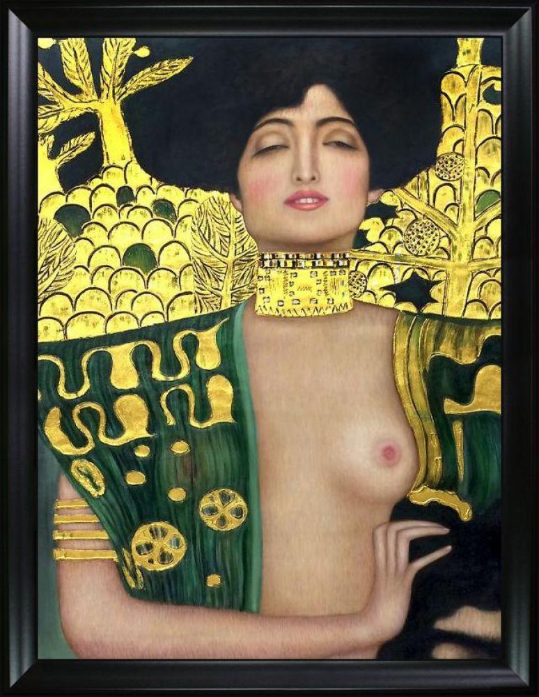 Judith Klimt I (Luxury Line) Pre-framed - Black Matte Frame 30"X40"