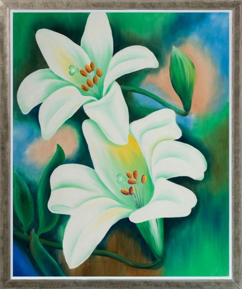 Tiger Lilies Pre-Framed - Champagne Silhouette Frame 20" X 24"