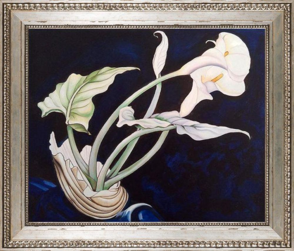 Calla Lilies (Bert Savoy) Pre-framed - Versailles Silver King Frame 20" X 24"