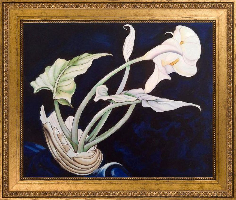 Calla Lilies (Bert Savoy) Pre-framed - Versailles Gold King Frame 20" X 24"