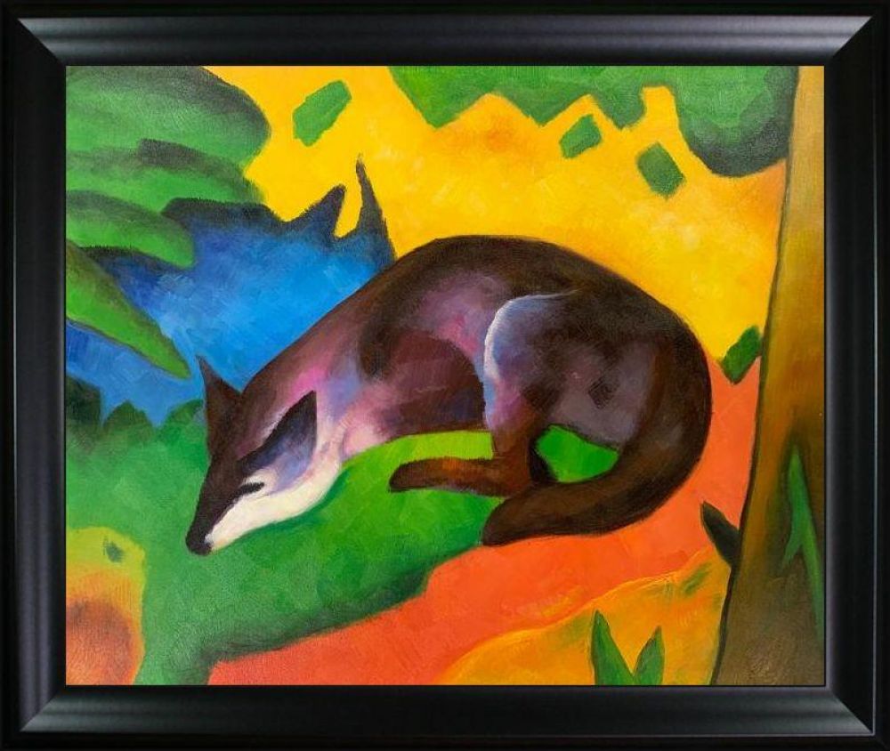 Blue Black Fox Pre-framed - Black Matte Frame 20"X24"