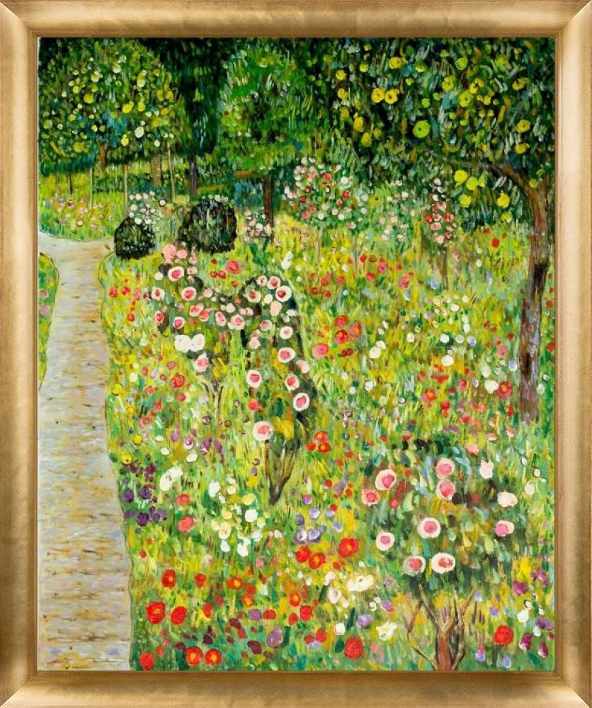 Fruit Garden With Roses Pre-Framed - Gold Luminoso Frame 20"X24"