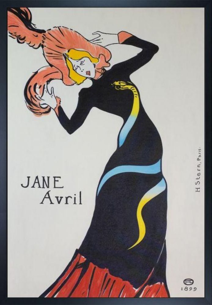 Jane Avril Pre-framed - Studio Black Wood Frame 24"X36"