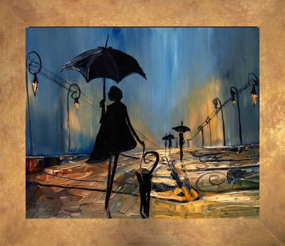 Night Pre-framed - Florentine Gold Frame 20"X24"