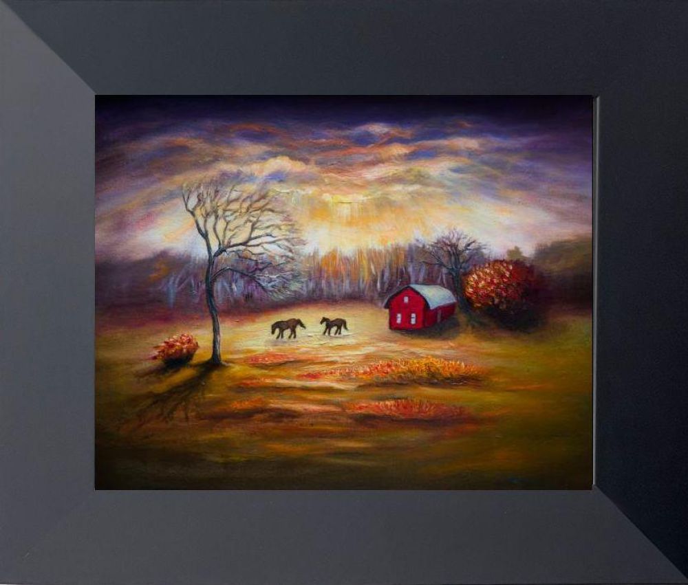 Country Scene Pre-framed - Flat Black Studio Frame 8"X10"