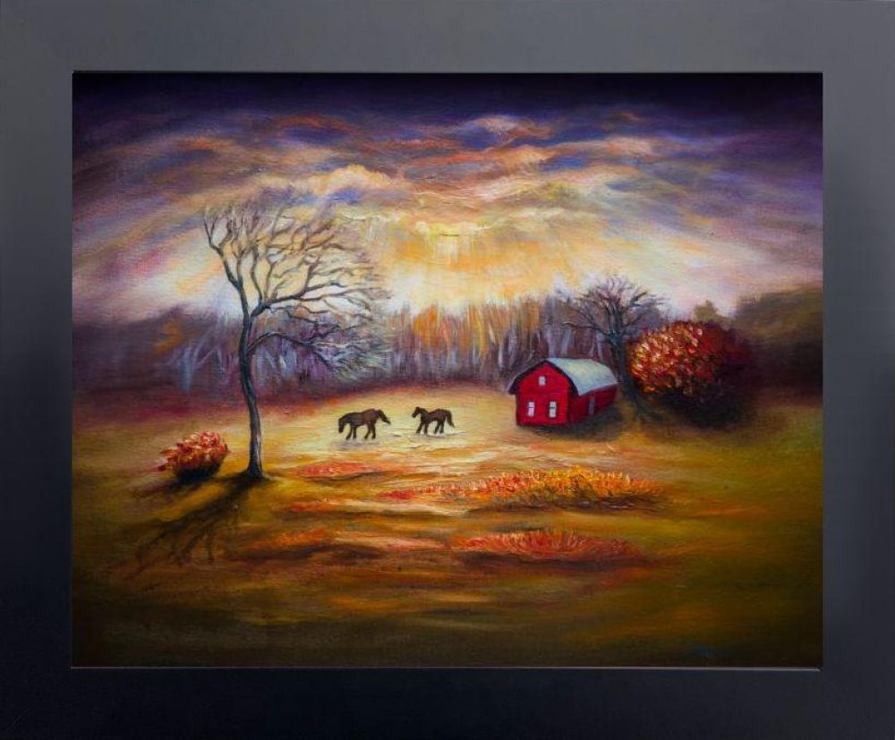 Country Scene Pre-framed - Flat Black Studio Frame 16"X20"