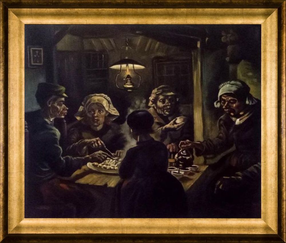 The Potato Eaters Pre-framed - Athenian Gold Frame 20"X24"
