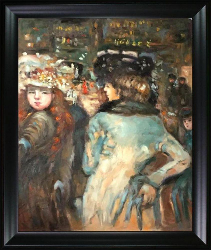 Place Clichy (Two Elegant Women) Pre-framed - Black Matte Frame 20"X24"