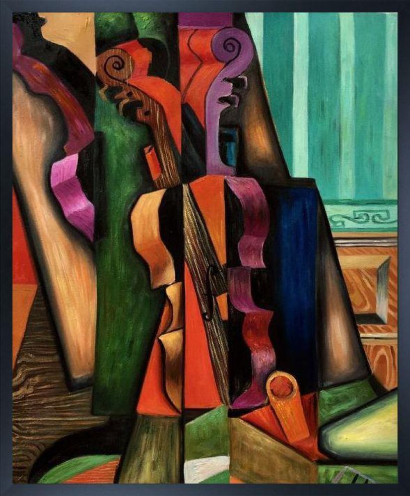 Violon et guitare Pre-framed - Studio Black Wood Frame 20"X24"