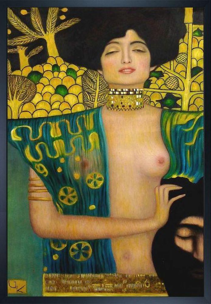 Judith Klimt I Pre-framed - Studio Black Wood Frame 24"X36"