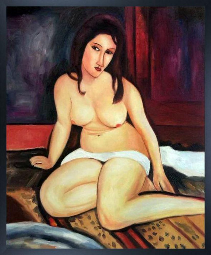 Seated Nude, 1917 Pre-framed - Studio Black Wood Frame 20"X24"