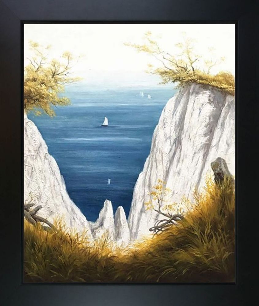 Chalk Cliffs at Rugen - New Age Black Frame 20"X24"