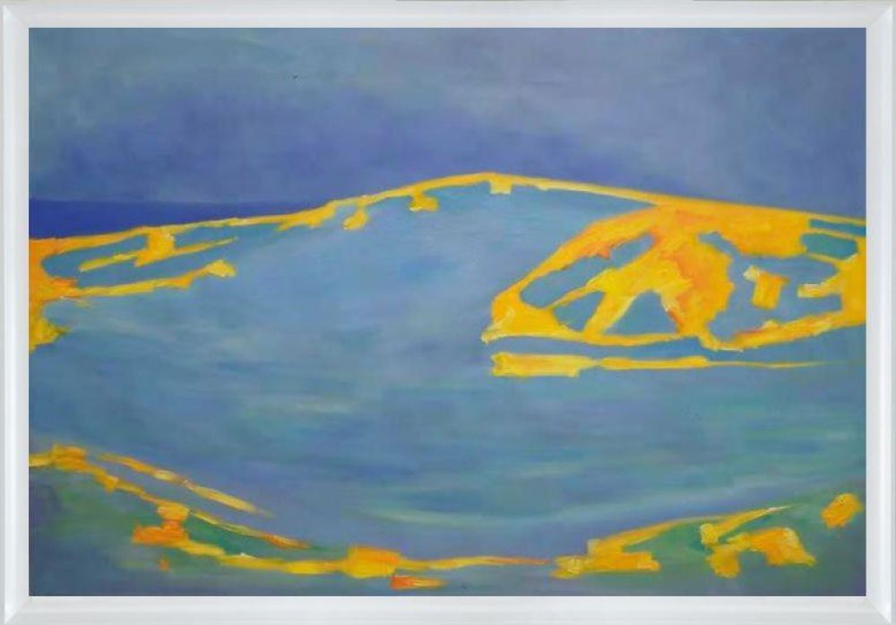 Summer, Dune in Zeeland Pre-framed - Moderne Blanc Frame 24" X 36"