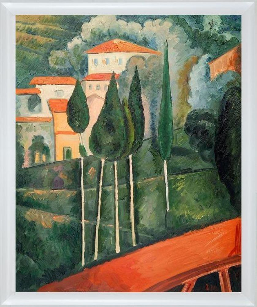 Landscape, Southern France Pre-framed - Moderne Blanc Frame 20" X 24"