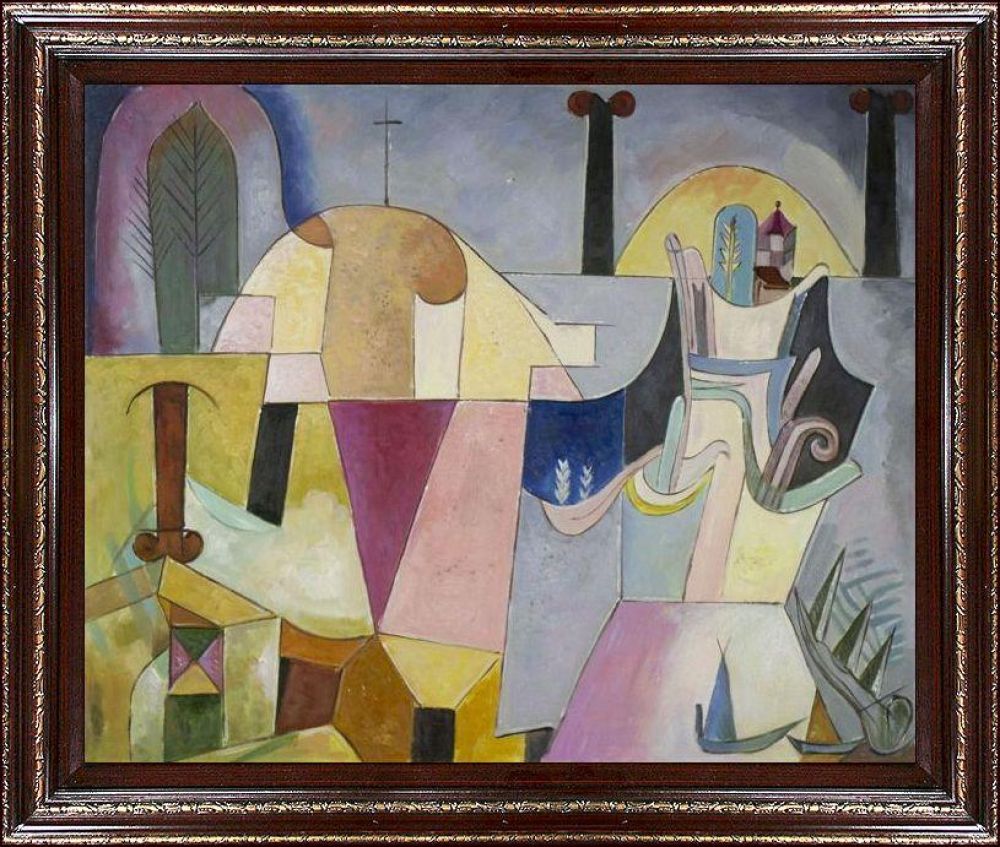 Black Columns in a Landscape Pre-Framed - Heritage Cherry Frame 20